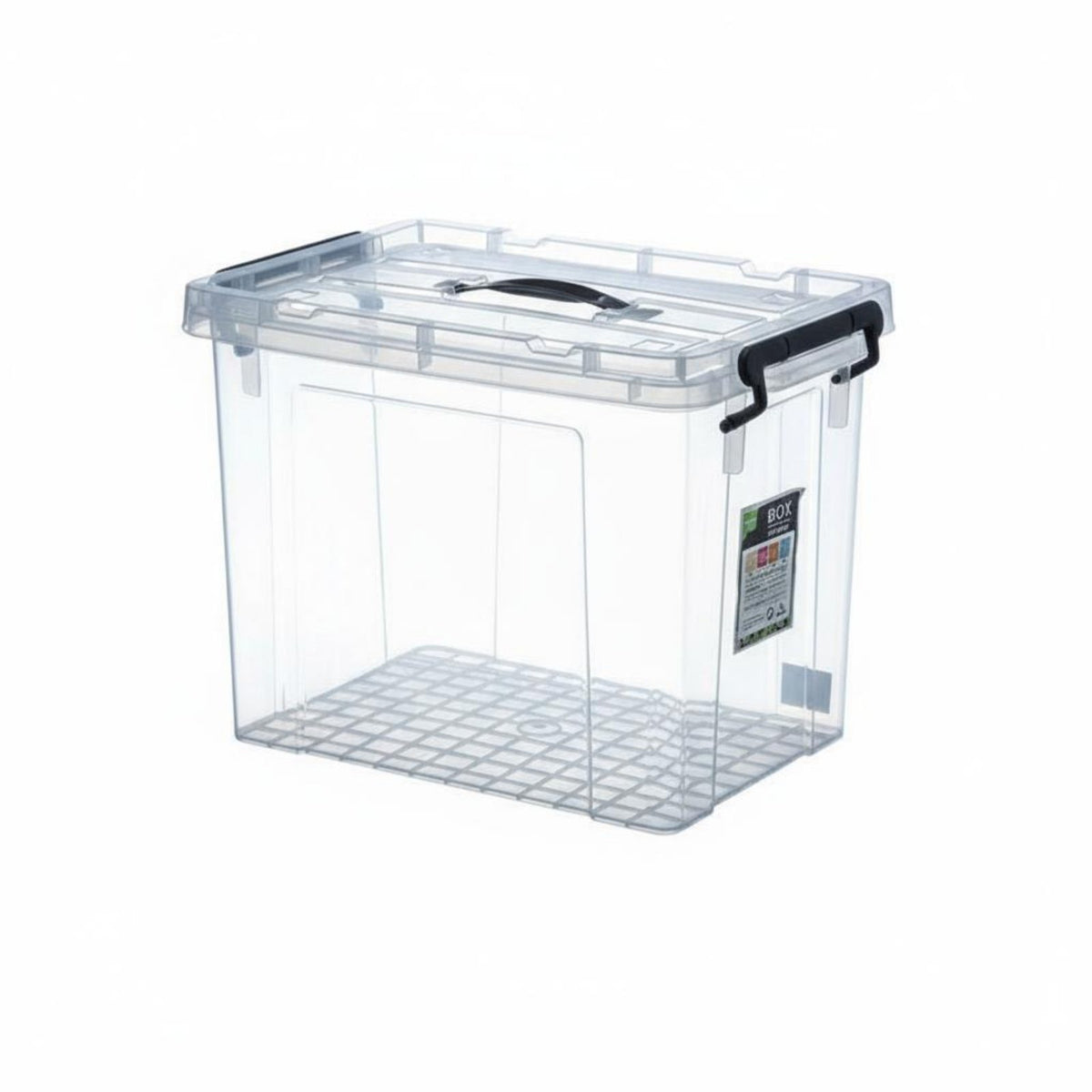 Wheeled Flat container with Lid Space Saving Organizer Box Clear View for Under Bed