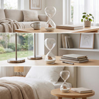 Decorative 60-Minute Hourglass Elegant Hourglass with Wooden House Large Sandglass Modern for Reading