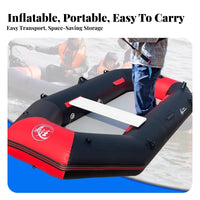 Sport Angleing Raft Wear-Resistant Hard-Floor Angleing Boat Foldable Inflatable Dinghy for Outdoor Aficionados, Adults, Lakes, Rivers