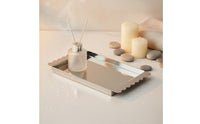 Storage Tray Modern Minimalist Stainless Steel Tray Luxury Look Household Accessory for Tabletop, Vanity, Dresser