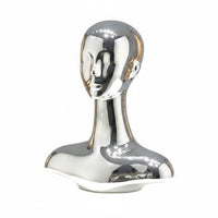 Jewelry Bust Stand Electroplated Finish Hat Display Bust Mirror Shine Hairpiece Display Stand