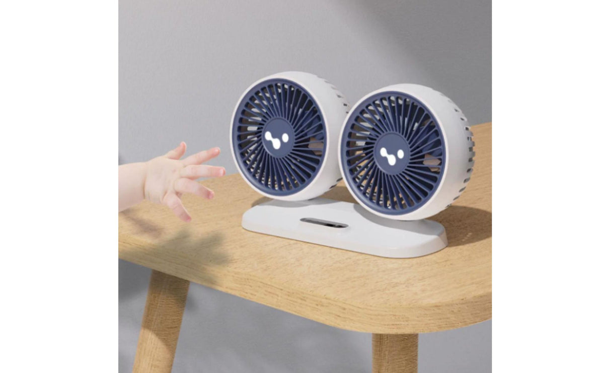 Universal Compatibility 12V 24V Car Fan Wide Voltage Double Head Car Fan Independent Control Vehicle Accessory 3 Speeds for Truck