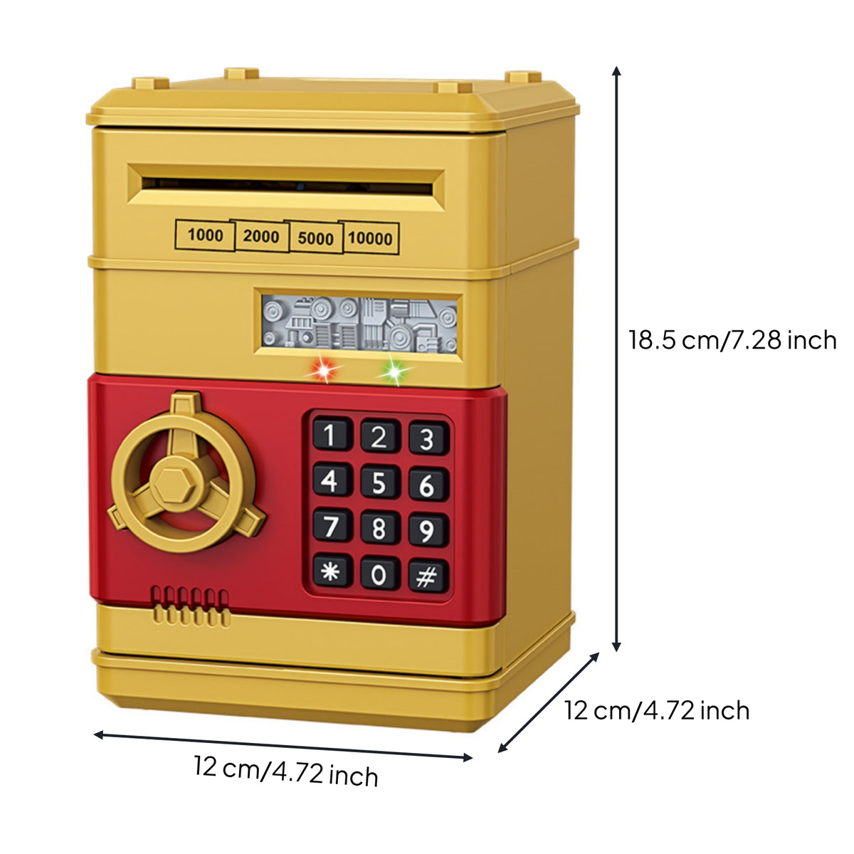 ATM Piggy Bank Password-Protected Currency Box with Keypad Piggy Bank with Code Interactive Electronic Safe Box Educational