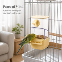 Automatic Bird Feeder and Water Dispenser with Hull Separation and Leak-Proof Design for Parrots