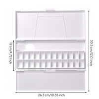 Flip Lid Trifold Paint Palette Foldable Folding Palette Case Thick Plastic Portable Watercolor Box Easy to Carry for Students, Artists, Studio