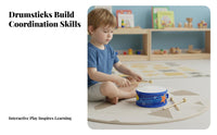 Includes Drumsticks and Strap Double-Sided marching Drum Develops Rhythm child's Marching Drum genuineistic Design Musical Toy Moderate Volume for Preschoolers, Beginner Musicians, Music Educators, Kindergarten, Early Education, Home Play, play area