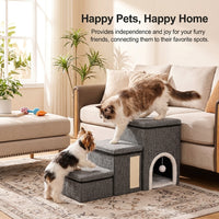 Dog Steps for Bed and Sofa with Foldable Design for Small Pets, Portable Stairs for Living Room Furniture, Compact Lightweight