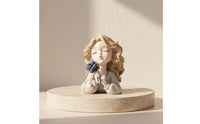 Birthday Gift Girl Figurine Cute Design Resin Girl Statue Vivid Colors Decorative Art Sculpture High-Quality Material for Girls, Women, Living Room, Entrance Hall, Bedroom, Desktop