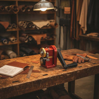 Adjustable Strap Cutter with Hand Crank Desktop Leather Edge Trimmer Long-Lasting Leather Strap Cutter Professional for Hobbyists, Home Workshops