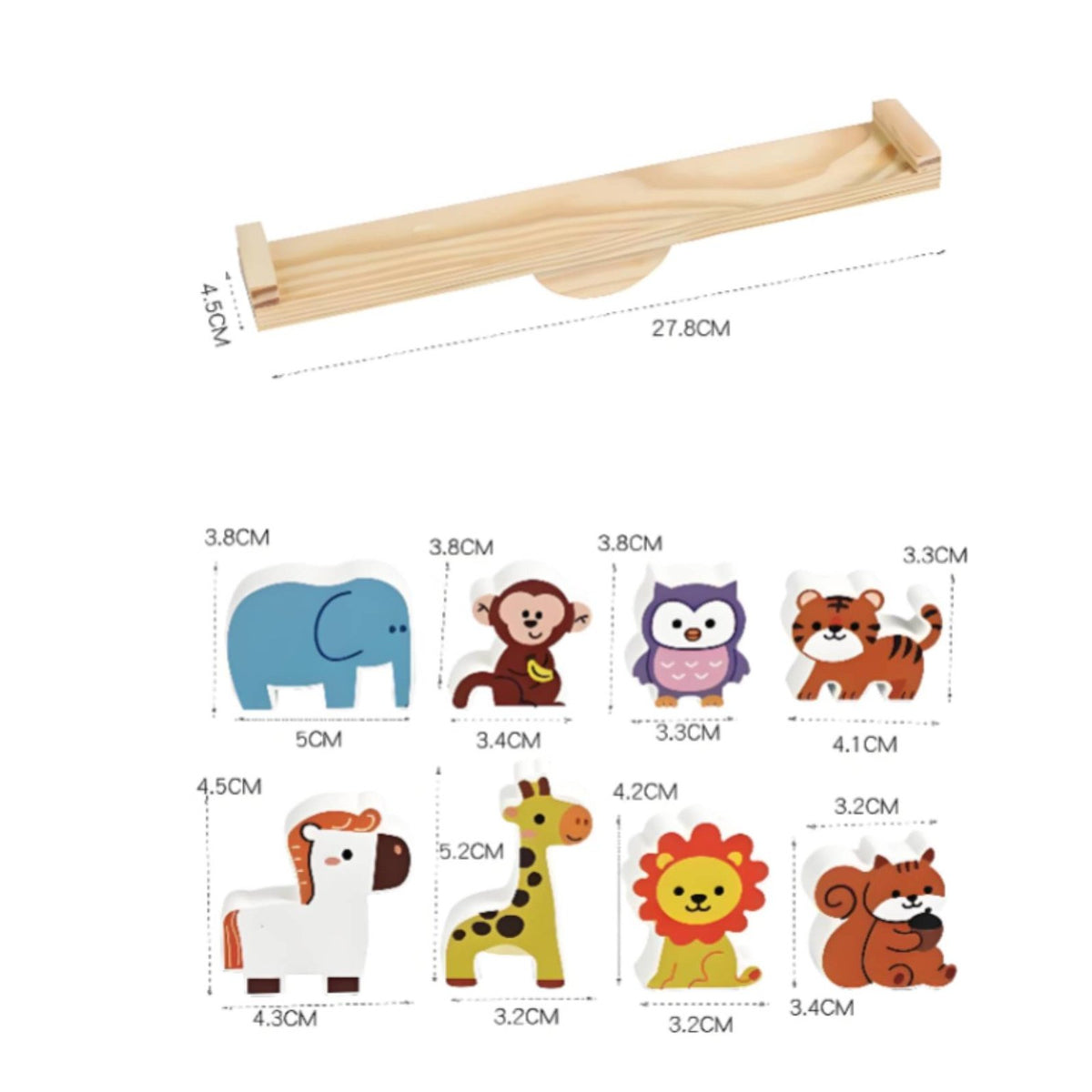 Cognitive Development Woodland Creature Balance Blocks Coordination Training Wooden Creature Stacking Game Educational Fine Dexterity Skills for Children, Toddlers, Home Play, Preschool