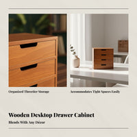 Wooden Jewelry Organizer Box, Multitier Drawer, Indented Handle, Countertop, for Bedroom