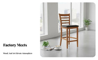 Factory-inspired design Adjustable rotating Bar Stool Retro Design Counter Chair Built-in Footrest Seating Furniture With Backrest for Adults, Business Owners, Homeowners, Cafe, Restaurant, Kitchen, Dining Room