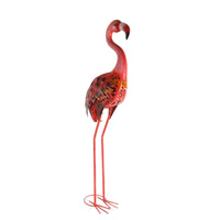 Flamingos Statue with Solar Light Weather-Resistant Metal Flamingos Garden Stake Rust-Resistant Lawn Ornament for Gardeners