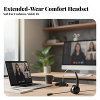 High-Definition Voice Call Center Headset Long Battery Life Monaural Headset with Audio Pickup Lightweight & Comfortable for Truck Drivers