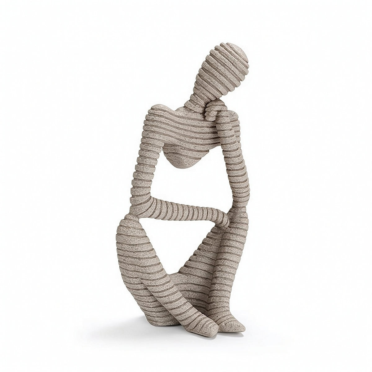Abstract Human Statue Stone-Like Abstract Sculpture Minimalist for Console Table