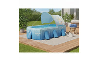 Foldable Pool with Canopy No-Inflation Pool with Shade Above-Ground for Family, Kids, Garden, Patio