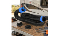 Flexible RV Sewage Hose with End Caps Corrugated RV Sewer Hose Sturdy Kit Rugged for Motorhome