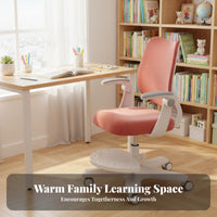 Ergonomic Support Adjustable child's Task Chair Stable Base Adjustable Posture Chair Lockable Casters kids' Furniture With Footrest for Children, Students, Writing, Studying, Study Room, literature engagement