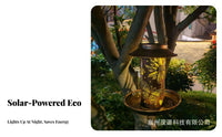 Solar birds Feeder lighting Solar Powered Waterproof Decorative Projection Lantern for Yard, Patio