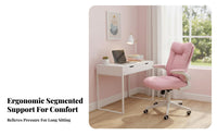 Space-Saving Rolling Desk Chair with Flip-up Arms Ergonomic Design Upholstered Rolling Chair with Flip-up Arms Thickly Padded Cushion Home Furniture Adjustable Height for Students, Office Workers, Gamers, Bedroom, Dormitory, Dorm Room