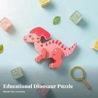 Three-Dimensional Wooden Dinosaur Model Develops Fine Movement Skills Wooden Dinosaur Model Hands-On Play No Glue Required