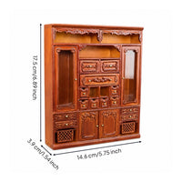Miniature Cabinet with Mirrors Classic Dollhouse Cabinet Easy Transportation