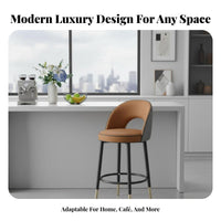 Light Luxury Design rotate Stool with backrestrest Built-in Footrest Bar Chair Stable Pedestal Base Home Furniture Padded Seat and backrest for Homeowners, Business Owners, Adults, Billiard Hall, Kitchen Island, Reception Desk, Restaurant