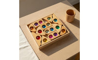 Educational Wooden Kaleidoscope Block Set Colorful Acrylic Shape Block Activity Color Recognition for Preschoolers, Kindergarten, Classroom