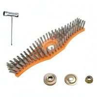 Orange Curved Base Grass Trimmer Cleaning Brush Sturdy Trimmer Head Brush Long-Lasting Steel Wire Heavy-Duty