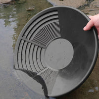 Set Riffled Gold Pan PP Prospecting Gear Black