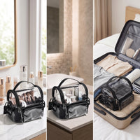 Transparent Makeup Bag See-Through Clear Makeup Pouch Easy to Clean for Travel
