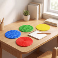 4 Pieces Sensory Texture Mats Flexible Silicone Sensory Mats Soft for Kids, Classrooms