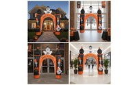 Inflatable Archway with Skeleton Outdoor Halloween Archway Giant Arch Decoration for Party Hosts, Yard