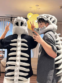 Dinosaur Skeleton Plush Hat for Teens and Adults