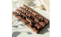 Ring Display Tray Band Tray Simple Jewelry and Earring Holder with Slots for Photography Prop, Dresser