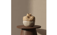 Ceramic Vase with Woven Neck Hand-Crafted Rustic Flower Vase Matte for Tabletop