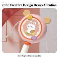 Early Music Exploration Pellet Drum perceptual Development Handheld rattle Easy to Play Infant Toy Hand-visual Coordination Training for Infants, young children, play period, Nursery, Home Use, portable