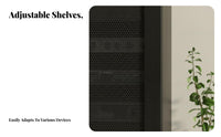 Heat Dissipation Design Amplifier Rack Cabinet Locking Wheels Professional Sound System Cabinet High Load Capacity Rolling Audio Equipment Rack Heavy-Duty Casters for Home Theater Enthusiasts, Professionals, DJs, KTV Room, Recording Studio, Stage