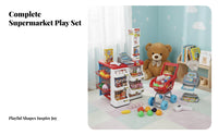 Working Scanner Supermarket Checkout Playset with Cart Battery Operated Toy M Single Y Register and Shopping Cart Fun Gift Toy M Single Y Register Set Safe Child-Friendly Design for Girls, Preschoolers, Toddlers, Indoor, Playroom, Daycare, Home