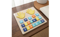 Removable Tiles Finger Arithmetic Board Recessed Slots Finger Counting Board Colorful Wooden Counting Toy for Children