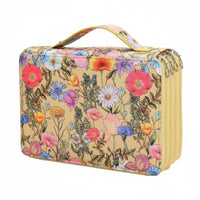 Large Capacity Floral Pencil Case Oxford Material 4-Layer Zipper Pen Bag Elastic Slots 200 Slot Pencil Holder for Students, Artists, School