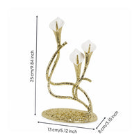 Flower Candle Holder Metal Candelabra Modern Centerpiece for Entryway