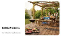 Rust Resistant Restaurant Barbecue Table Set Space Saving Stainless Steel Dining Set Sturdy Construction for Food Stall Vendors, Business Owners, Homeowners, Hot Pot Restaurants, Cafes, Cafe, Kitchen