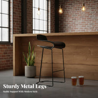 Modern Design Suspended Seat Stool Minimalist Look Bar Chair Long-Lasting Frame Seating Furniture Integrated Footrest for Homeowners, Adults, Cafe Owners, Counter, Kitchen Island, Reception Area, Dining Room
