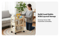 Rolling Storage Shelf Movable with Wheels Mobile Storage Shelf Space Saving