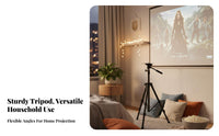 No-Drill Installation Video Display Tripod Stand 360° Swivel Video Display Stand with Tray Tool-Effortless Assembly Multifunctional Device Tray Portable for Bedroom, Home Theater, Living Room