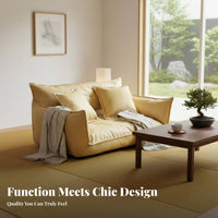 advanced Fabric Upholstery Armless Low Sofa Modern Minimalist design Lounge Seat No Installation Needed Floor Chair Comfortable Design for Teenagers, Meditators, Living Room, Apartment, Playroom, Meditation Corner