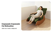 Space-Saving Adjustable Recliner Rocker Ergonomic Design Rocking Chair Easy Assembly Single Seating Armrest Storage for Readers, Homeowners, Bedroom, Balcony, Relaxation, Reading