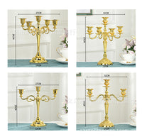 Five-Head Gold and Silver Plated Metal Alloy European Style Candle Holder for Home, Hotel, KTV Classic