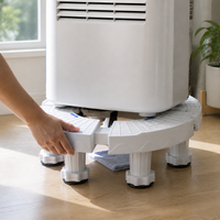 Adjustable Round Appliance Stand with Wheels for Vertical Air Conditioners, Planters, and Fish Tanks